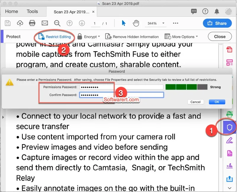 document open password, document format